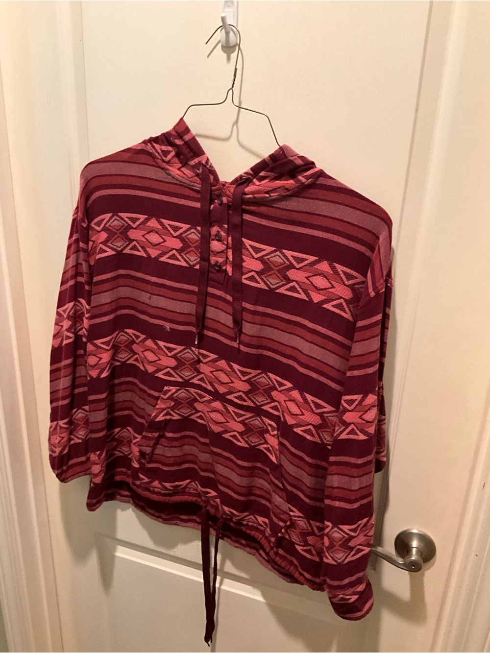 Ariat Burgundy and Pink Striped Hoodie